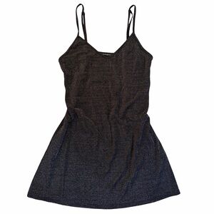 Brandy Melville Black Metallic Sparkly Slip Dress Mini